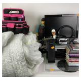 Tiger woods bobble head, Bedding/blankets, books: