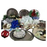 Holiday Decor, Silver-Plated Trays, and Stained Gl
