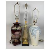 Decorative table lamp bases. Ranging from 27in to