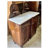 Pair of 19th century Continental Empire bedside
