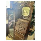 Secretary Desk Curio cabinet with mirror & glass