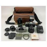 Minolta XG-1 SLR Camera. Lenses: Minolta 35-105mm