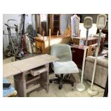 MCM metal typewriter table with drawer & locking