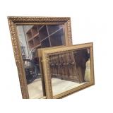Two (2) Gold Giltwood framed mirrors. 28in x 34in