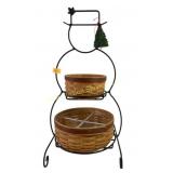 Longaberger Small Wrought Iron Snowman 2 Baskets,