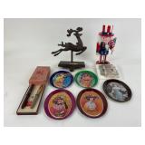 14 k gold tipped ink pen, corroded metal reindeer