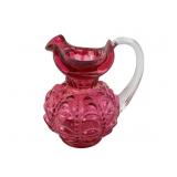 Fenton cord drapery cranberry art glass small