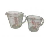 Pyrex measuring cups one and two cups