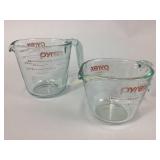 Pyrex measuring cups one and two cups