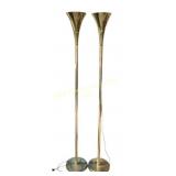 Set of 2 Laurel art deco tourchette MCM floor