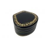 Old Italian tooled gilt leather jewelry ring box