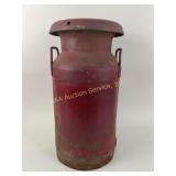 Painted OMCO Orville Ohio milk can, peeling,