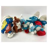 Smurf Plush Lot vintage: Smurfette, 2 Papa Smurf,