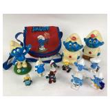 Smurf Lot Vintage: Purse,  2 Musical windup smurfs