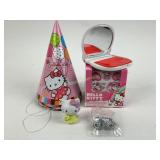 Hello Kitty lot: Nos studded earrings, nos sticker