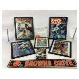 Football Magazines, Book, and Browns Drive Sign