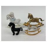 Horse/ Rocking horse vintage lot: Brass Rocking