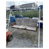 Garden swing : steel frame, wood swing and