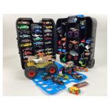 Hotwheels car case full and monster trucks
