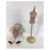 Porcelain Doll with Blonde Hair and Madame Alexand