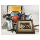 Plastic wall sconces, large ewer, aluminum light,