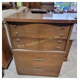 Wooden Chest of Drawers with Brass Hardware, 32 x
