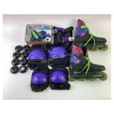 Vintage Rollerblade lot: skates and pads