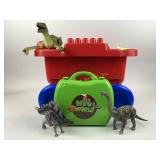 Large container cart of various dinosaurs