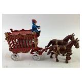 Cast Iron Circus Wagon with Horses and Driver