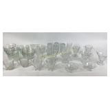 Glass Tableware Featuring Clear Etched and Pressed