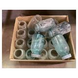 Glass Canning Jars with Clear and Blue Tint