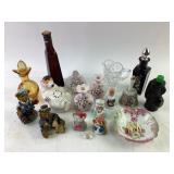 Ceramic Figurines, Decorative Bottles, and Glasswa