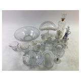 Glass Servingware, Candlesticks, Avon Cologne Bott