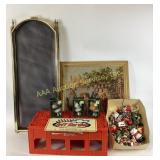 Christmas Ornaments, Needlepoint Art, Brass Finish