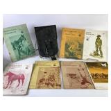 A western horse,an books: horseshoeing and hoof