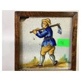 17th/18th century Delft ware tile depicting a