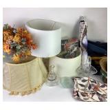 Linen drum lampshades, raw silk lampshade with