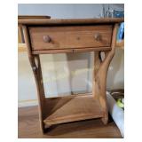 Wooden Side Table With Single Drawer and Lower She
