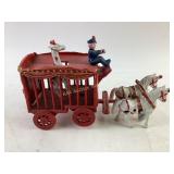 Cast Iron Horse-Drawn Circus Wagon Toy