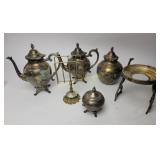WM Rogerï¿½s silver plate teapots and stand,