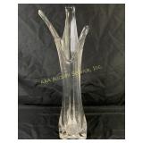 Clear glass swung vase, 22 inches