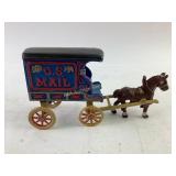 Cast Iron U.S. Mail Horse-Drawn Wagon Toy