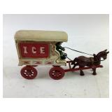 Cast Iron Ice Delivery Wagon with Horse and Driver