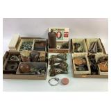 Metal table leg accents, lamp parts, glass ball,