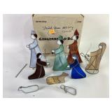 Stained glass nativity set