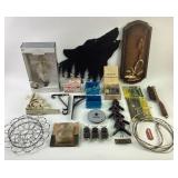 Iron brackets, metal wall art, casters, folding