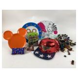 Legos: bricks, police car, racers, Disney Zak