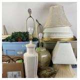 Painted concrete bunny, mirror, Glass floral