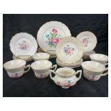 Stetson 22 k gold rimmed plates and tea cups, and