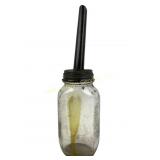 Oval glass oil can